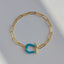 U Shape Colorful Copper Plated Chain Bracelet with Horseshoe Buckle, Women's Hip-Hop Style Jewelry