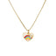 Rainbow Heart & Star Zircon Pendant Necklace - Copper Enamel Choker