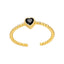 Fashion Heart Shape Gold Plated Zircon Open Ring