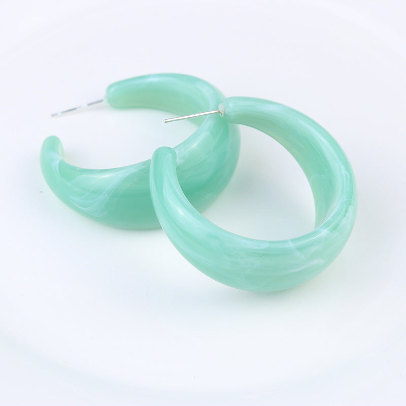 Simple Style C Shape Arylic Ear Studs