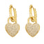 Fashion Simple Style Heart Shape Copper Plating Inlay Zircon Drop Earrings 1 Pair