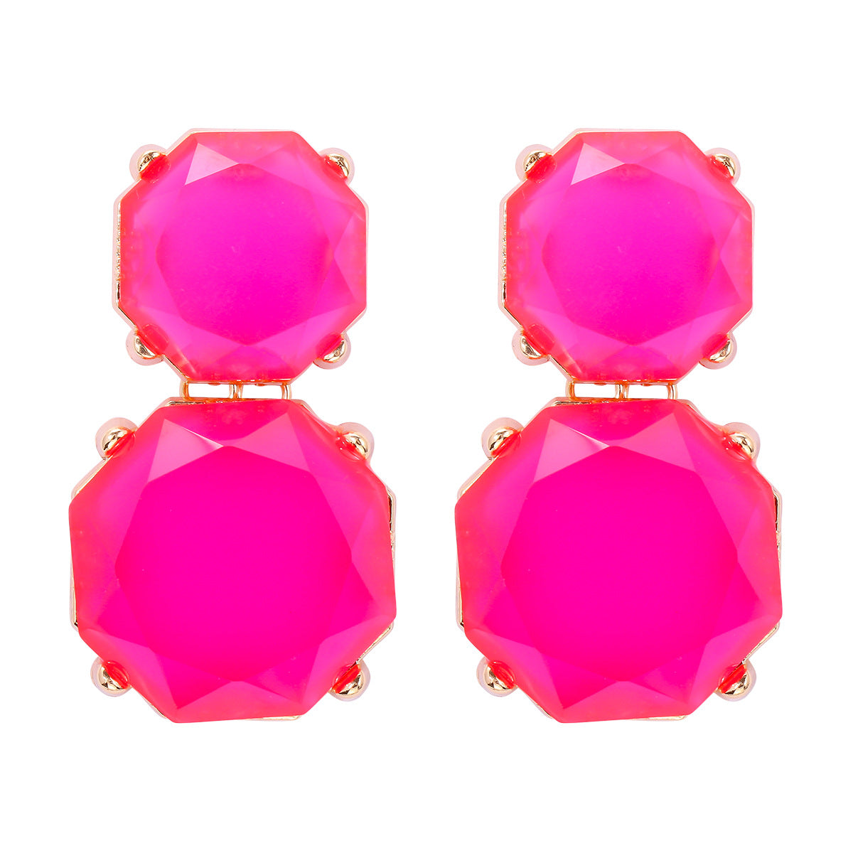 IG Style Geometric Resin Round Drop Earrings for Women