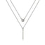 European And American New Full Diamond Round Brand Long Pendant Double Layer Necklace