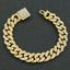 Hip-Hop Geometric Diamond Men's Bracelet and Cuban Chain Necklace Set