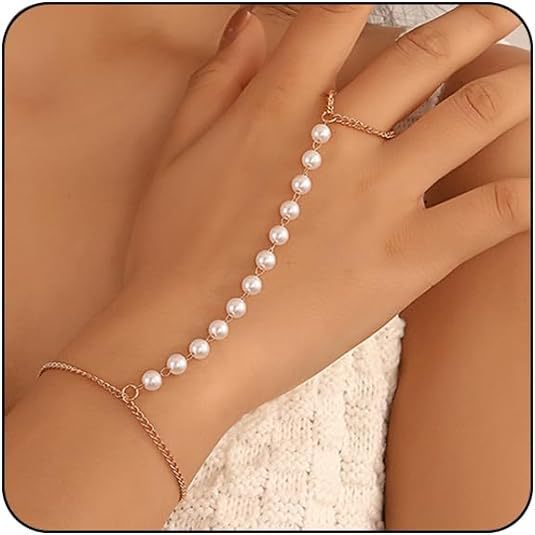 Minimalist Pearl & Bead Copper Bracelet with Zircon Love Chain