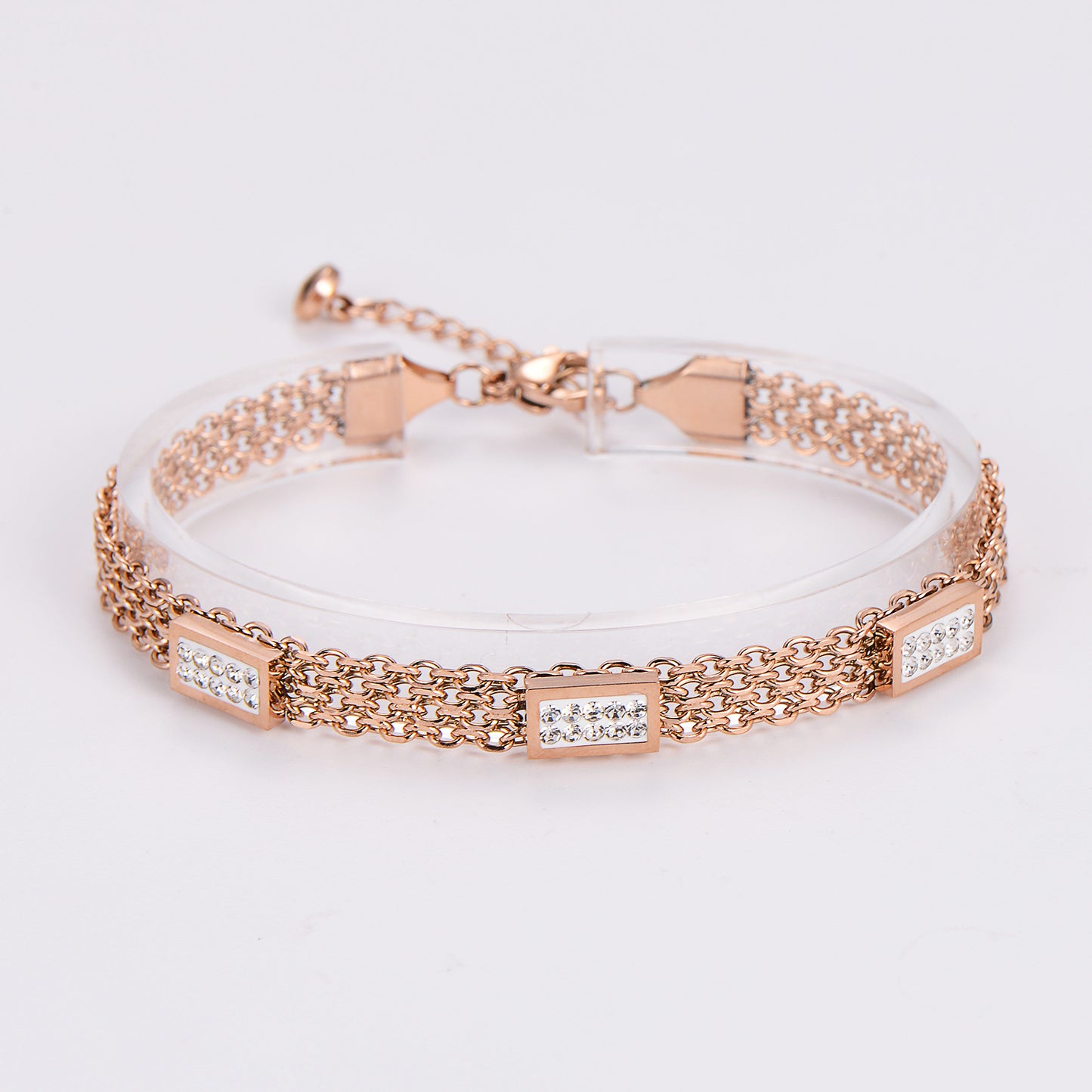 18K Gold & Rose Gold Plated Stainless Steel Zircon Bracelets - Korean Fashion Jewelry