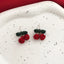 2023 Festive Red Bow Stud Earrings for Women