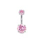 Hip-Hop Heart Shaped Zircon Belly Ring - 316 Stainless Steel & Copper