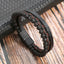 Classic Hip-hop Alloy and Leather Men's Bracelet with Natural Stone and Lava Beads