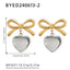 1 Pair Classic Heart Shape 304 Stainless Steel Stud Earrings Set