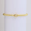 18k Gold Plated Copper Letter Zircon Beaded Stretch Bracelet