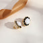 Elegant Heart & Bow Opal Pearl Rhinestone Ear Clips - 1 Pair