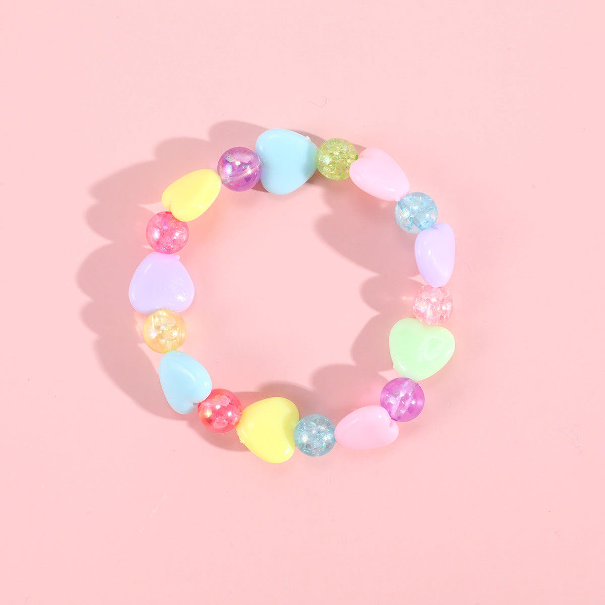 Simple Style Colorful Acrylic Beaded Kids' Bracelets with Pentagram and Smiley Face Design