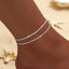 Beach Style Cross Heart Pendant Copper Anklet