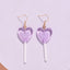 Sweet Heart Resin Lollipop Drop Earrings