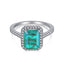 Elegant Geometric Sterling Silver Emerald-Cut Zircon Ring