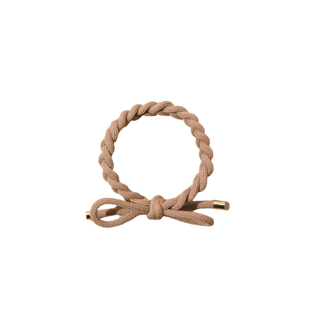 Elastic Twist Hair Tie with Metal Layered Bow