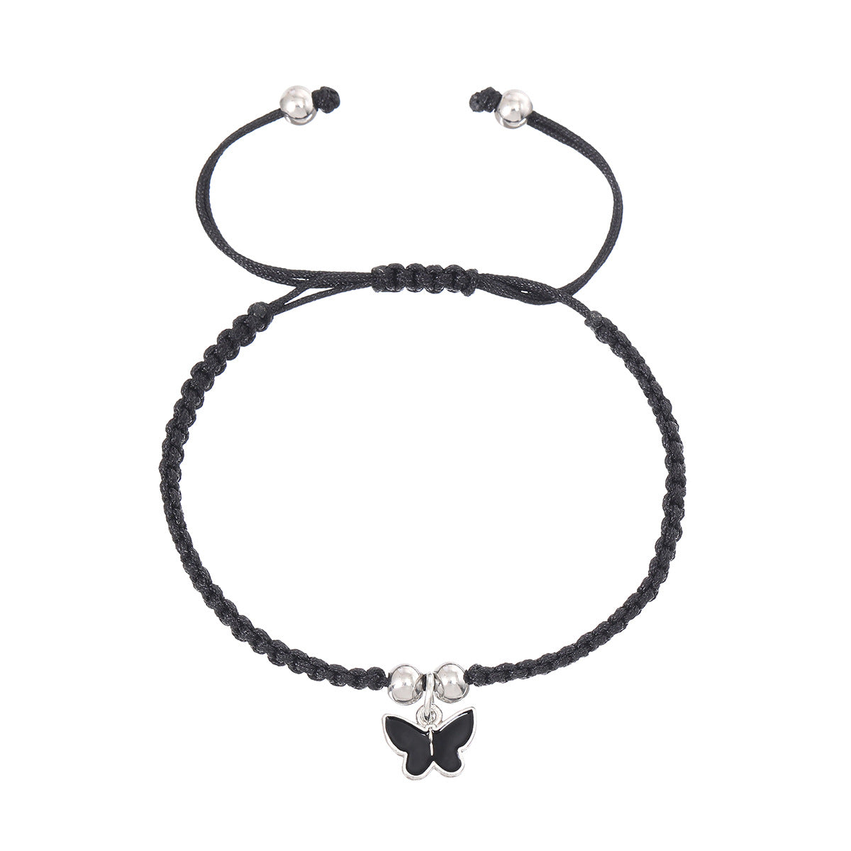 Cute Butterfly Nylon Metal Braid Adjustable Women's Bracelet