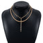 Simple Style Solid Color Alloy Layered Tassel Chain Necklace