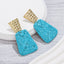 Hawaiian Tropical Geometric Raffia 14K Gold Plated Drop Earrings