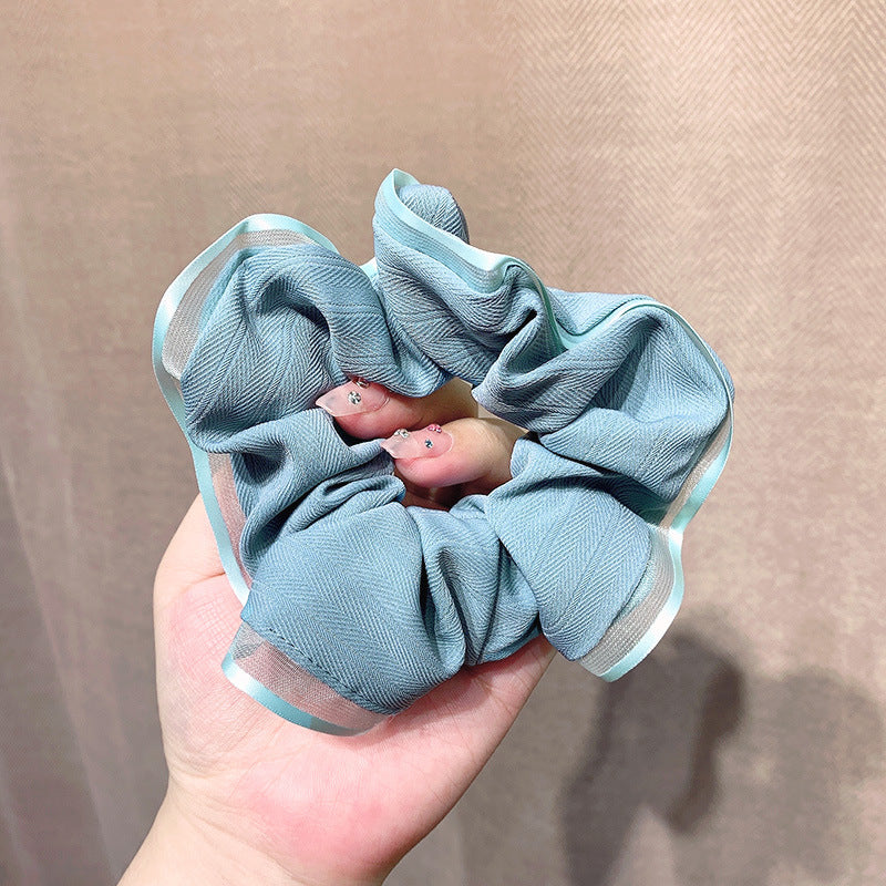 Geometric Satin Hair Tie - Korean Summer High-End Scrunchie, Simple Ponytail Holder, Versatile Hair Accessory