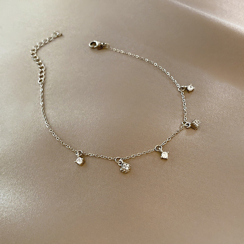 Elegant Heart-Shaped Zircon and Pearl Bracelet