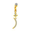 Sweet Streetwear Star Moon Heart Shape Gold Plated Belly Ring with Rhinestones and Flower Design