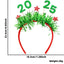 Modern PET Plastic Christmas Party Headband with Colorful Stripes for New Year Celebration