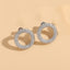 1 Pair 14k Gold Plated Zircon Circle Design Minimalist Earrings