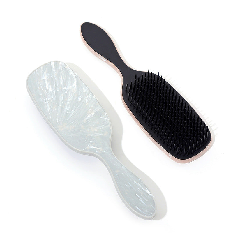 Simple Style Marbled Handle Plastic Hairdressing Comb