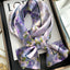 Women's Elegant Mulberry Silk Scarf with Striped and Decorative Design