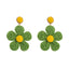 1 Pair Bohemian Flower Raffia Braid Drop Earrings