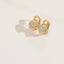 Elegant Heart Shape 14K Gold Plated Zircon Stud Earrings