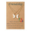 2 Piece Butterfly Alloy Enamel Pendant Necklace Set