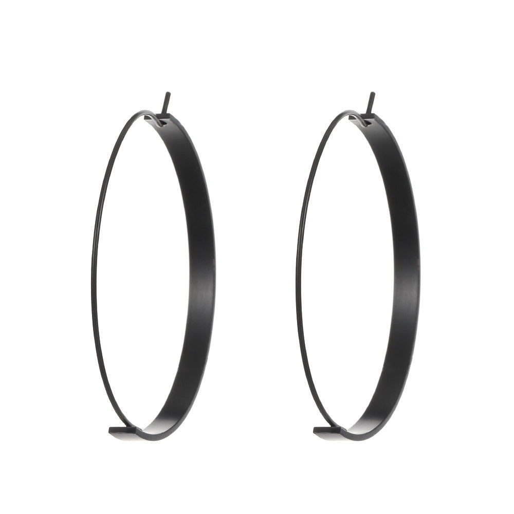 Simple Half-Circle Hoop Earrings  Curved  Women's Earrings Green Gold Electroplating Silver