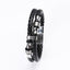 Punk Stainless Steel PU Leather Braided Magnetic Clasp Men's Bracelet