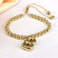 Copper Gold Plated Adjustable Initial Letter Beaded Bracelet for Women