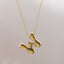 18K Gold Plated Stainless Steel Alphabet Pendant Necklace