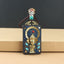 Ethnic Square Alloy Wood Pendant Necklace with Nepalese Thangka Design