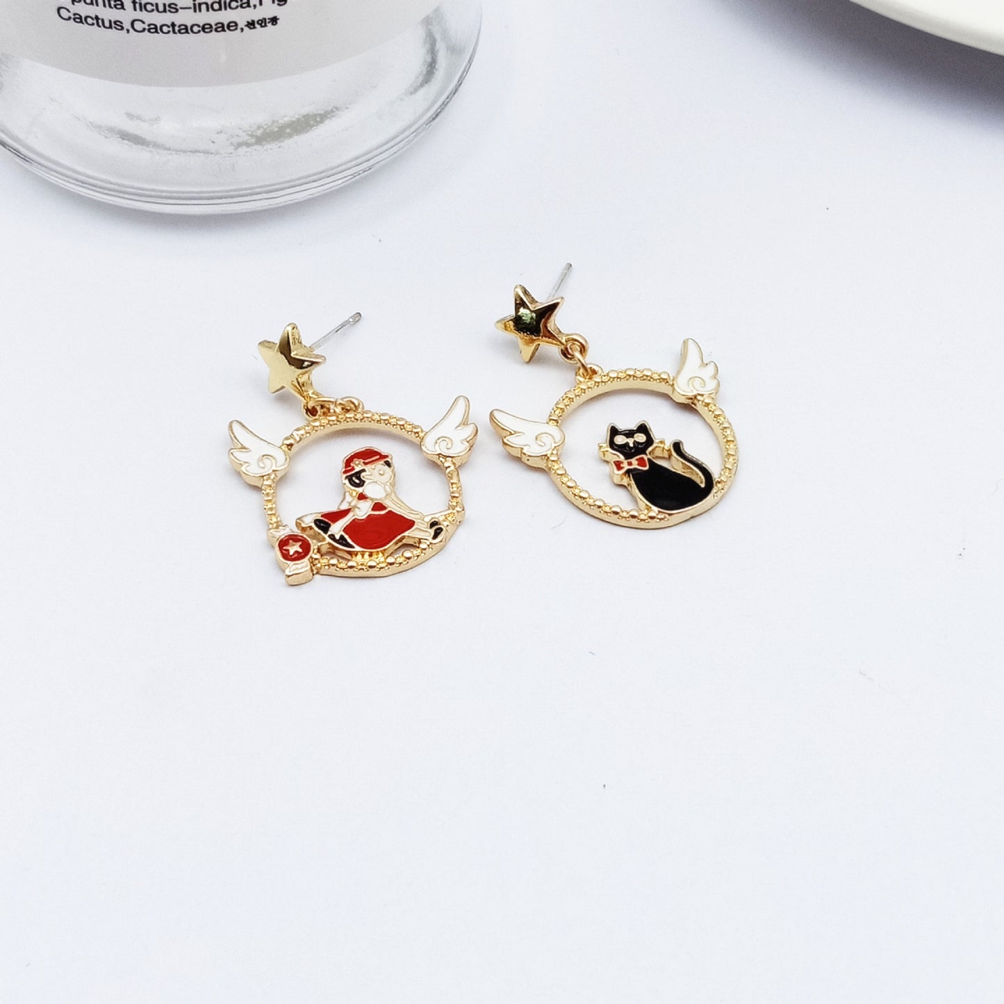 Fashion Cartoon Alloy Enamel Stoving Varnish Drop Earrings