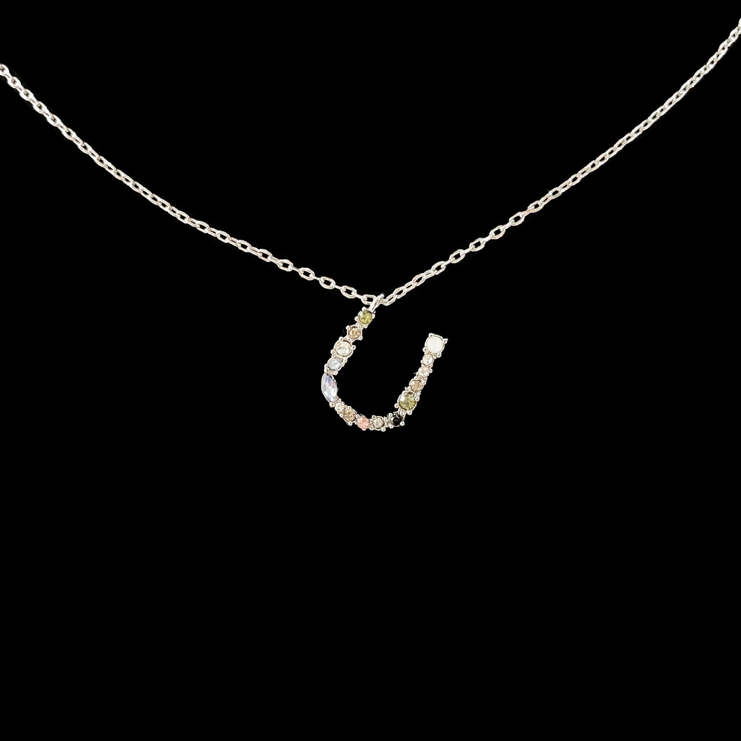 Simple Style 18k Gold Zircon Letter Pendant Necklace