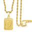 Men's 18k Gold Plated Stainless Steel Letter Pendant Necklace