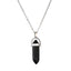 Ethnic Geometric Stainless Steel Natural Stone Crystal Pendant Necklace