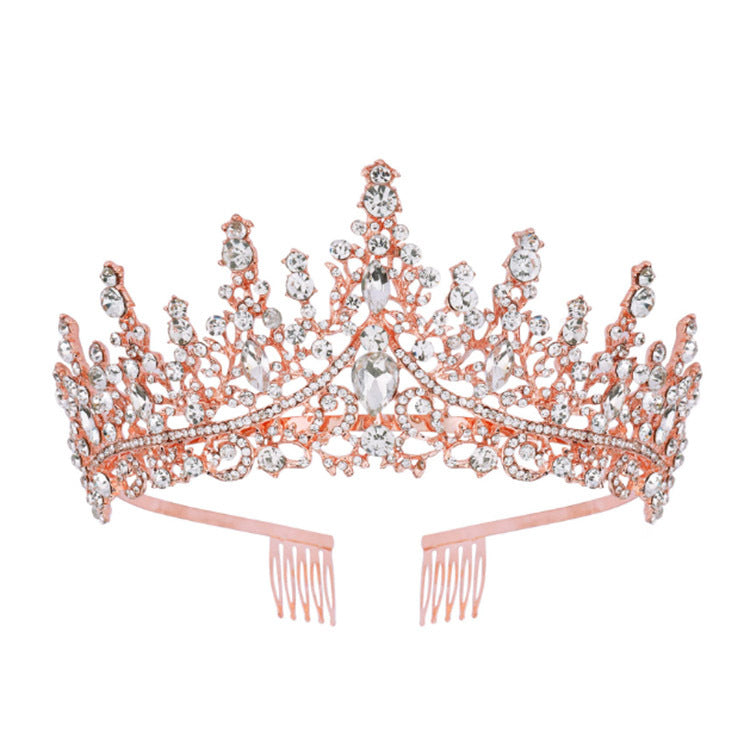 Women's Elegant Rhinestone Alloy Crown Bridal Headgear for Weddings and Parties