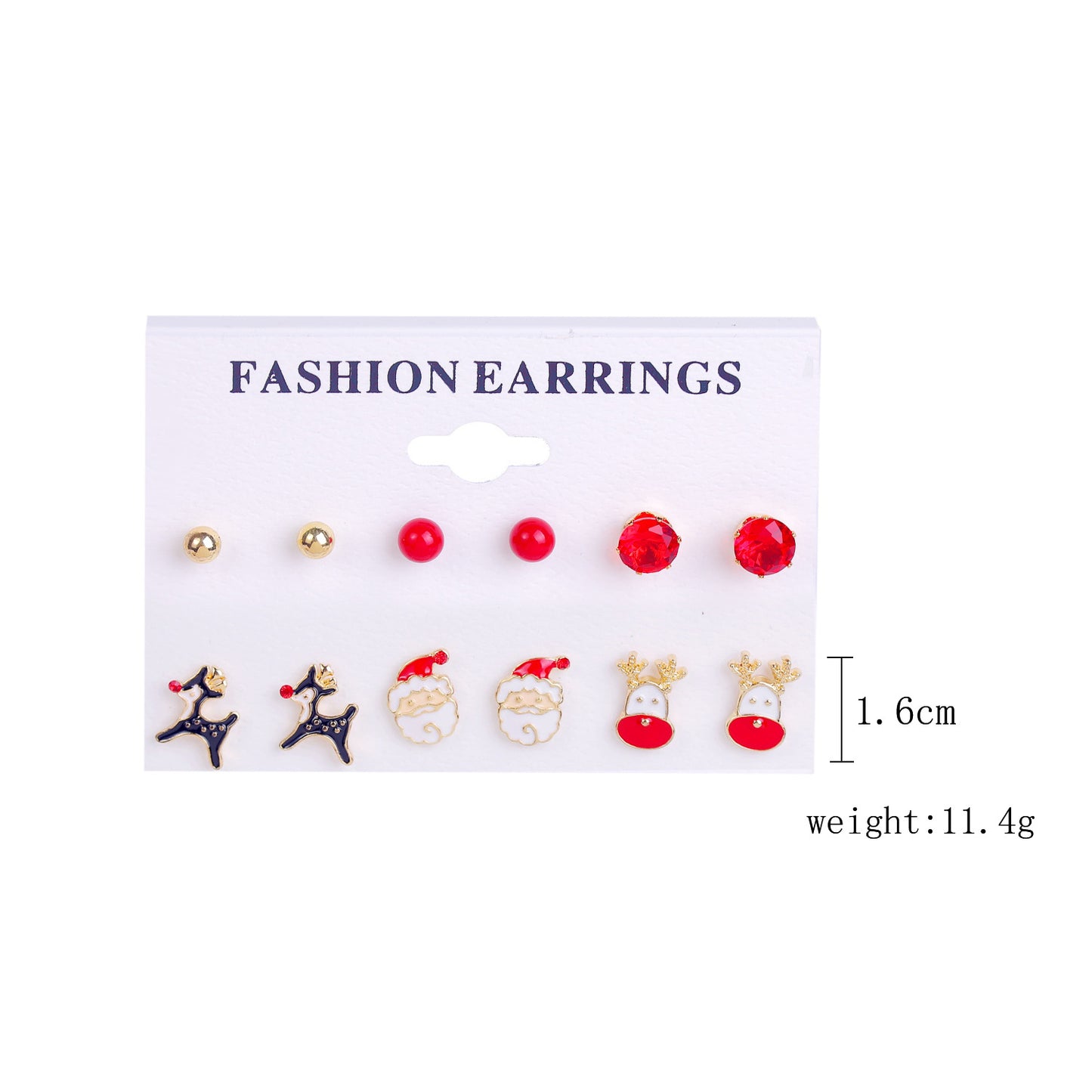 Fashion Christmas Tree Santa Claus Snowflake Alloy Inlay Rhinestones Women'S Ear Studs