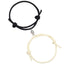 Simple Heart Shape Alloy Resin Rope Couple Bracelets - Black and White Magnetic Attraction