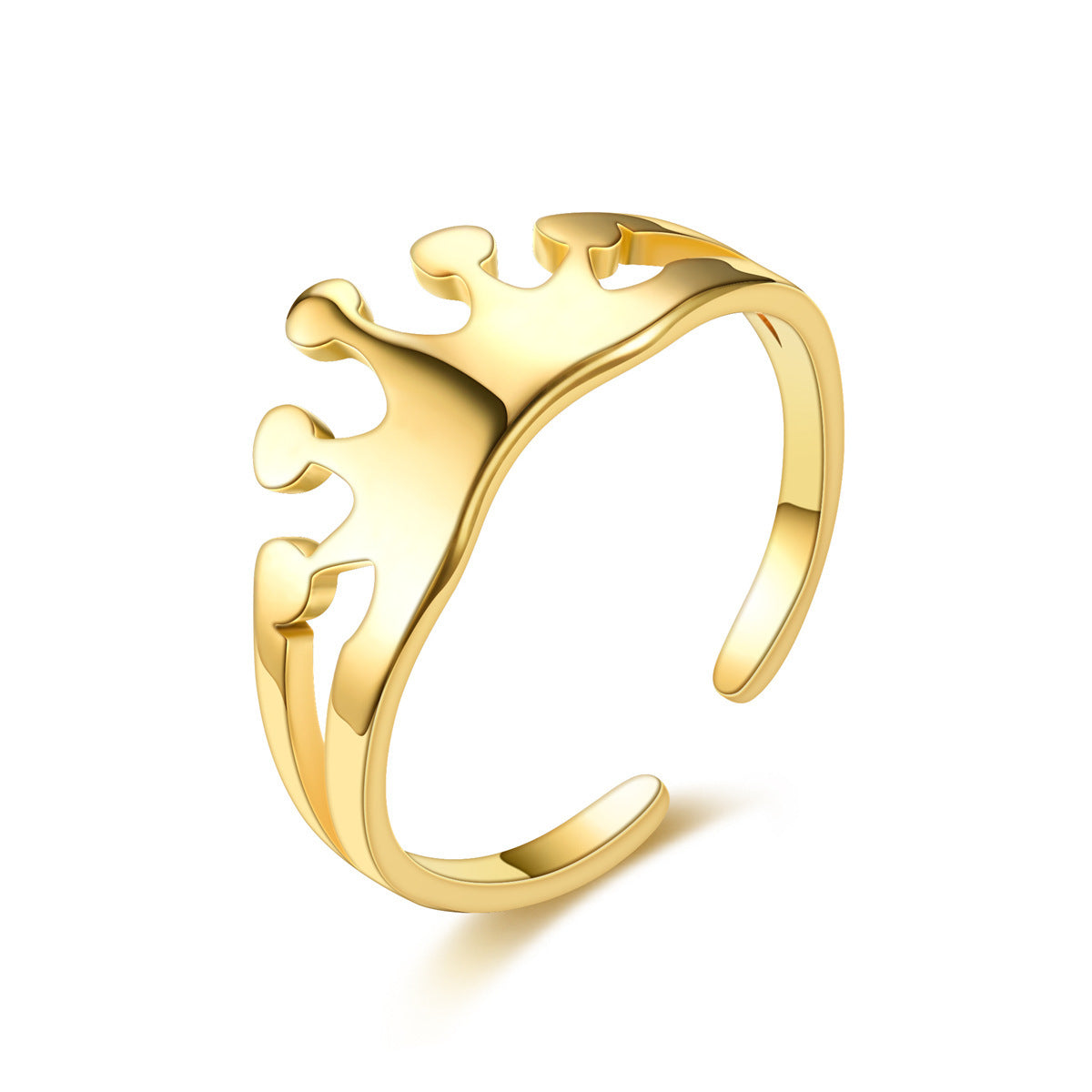 Fashion Jewelry Adjustable 18K Gold Titanium Steel Open Ring for Women