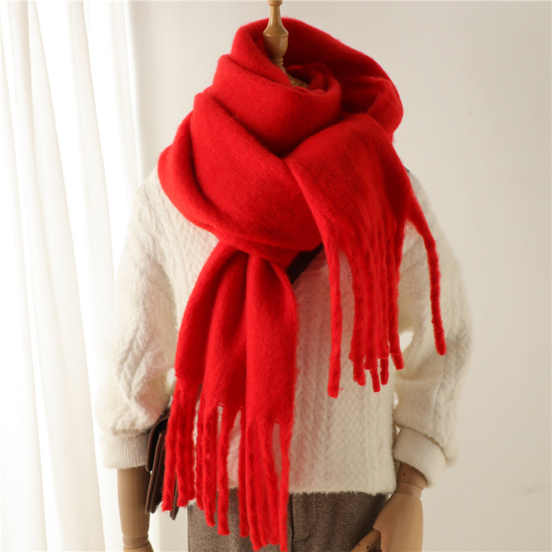 Mohair Scarf Unisex Winter Warm Long Fringe Shawl