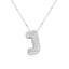 Elegant Zircon Letter Pendant Necklace - 304 Stainless Steel with Copper Plating