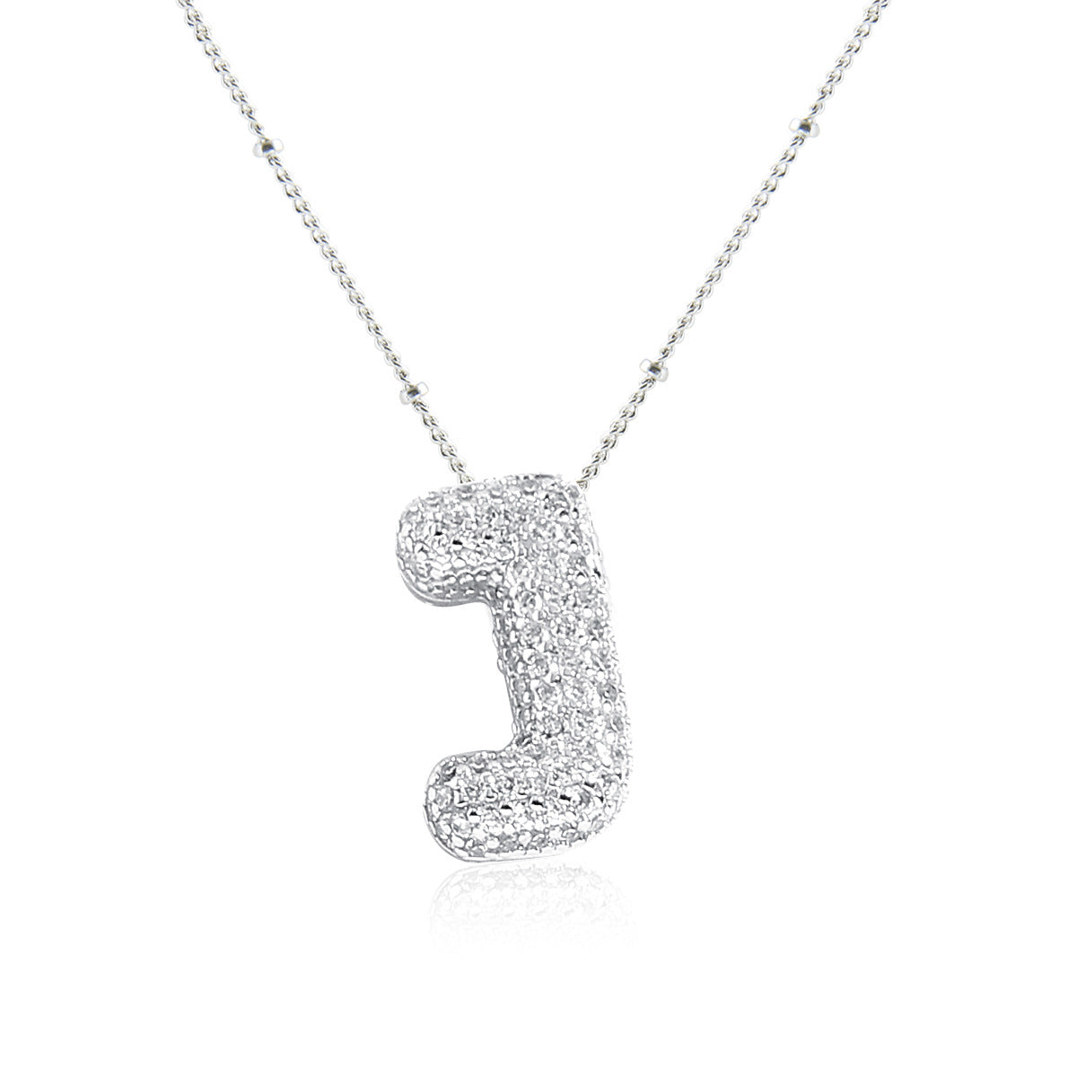 Elegant Zircon Letter Pendant Necklace - 304 Stainless Steel with Copper Plating